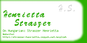 henrietta straszer business card